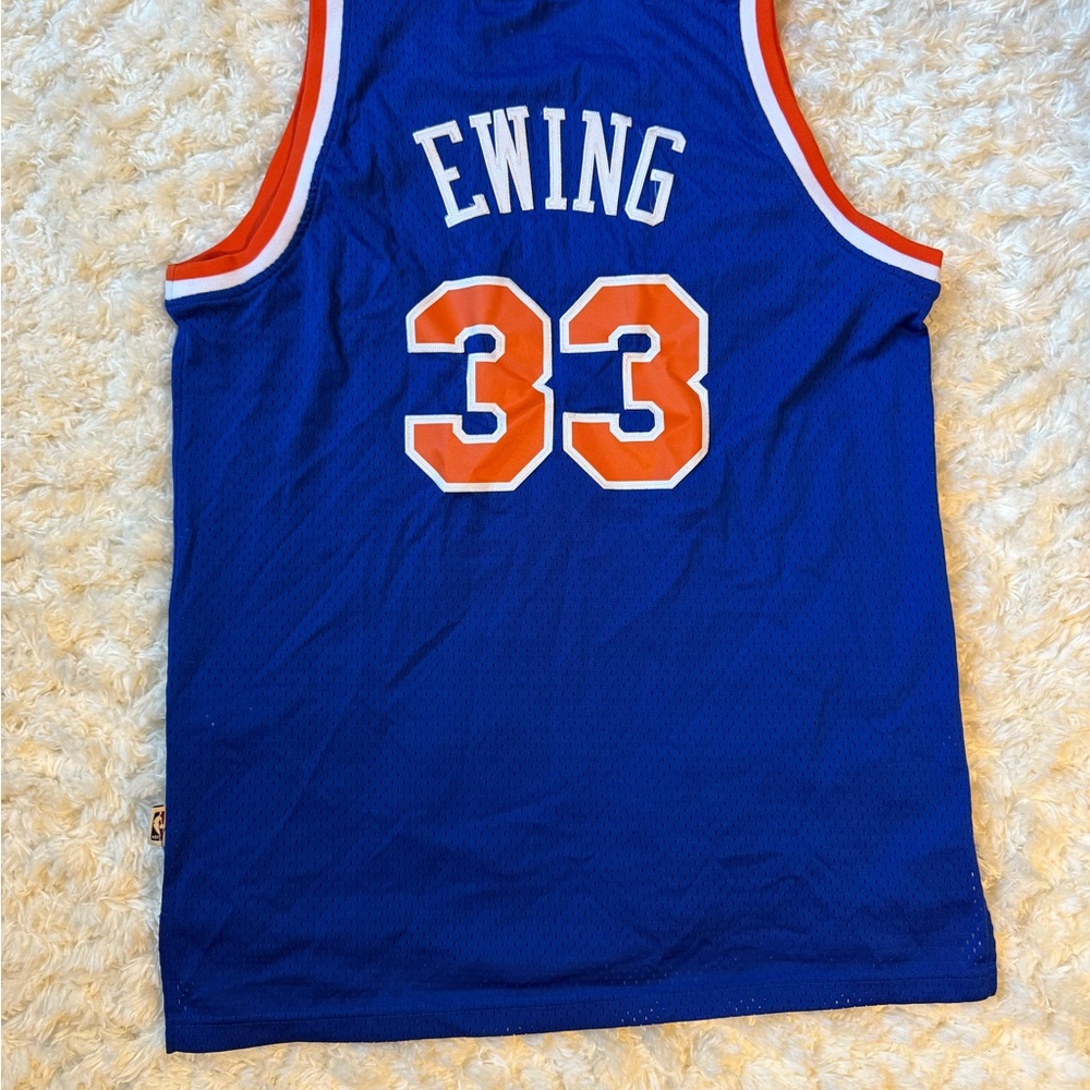 Vintage Patrick Ewing New York Knicks Adidas Hardwood Classics Jersey - Blue - Picture 2 of 3